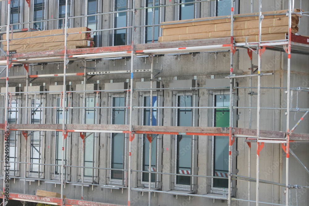 Baustelle, Gerüst Baustelle, Gerüst