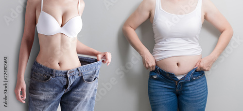 woman with abdomen loss concept