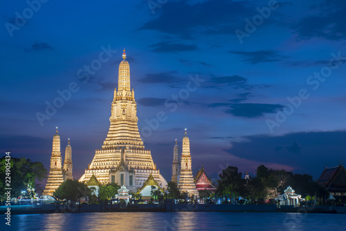 Beautiful Landmark of Bangkok  Thailand. This is Wat Arun temple during sunset.