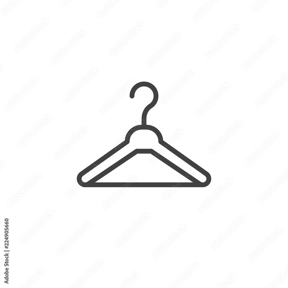 Hanger outline icon. linear style sign for mobile concept and web design. Clothes hanger line vector icon. Symbol, logo illustration. Pixel perfect vector graphics Hanger outline icon. linear style sign for mobile concept and web design. Clothes hanger line vector icon. Symbol, logo illustration. Pixel perfect vector graphics