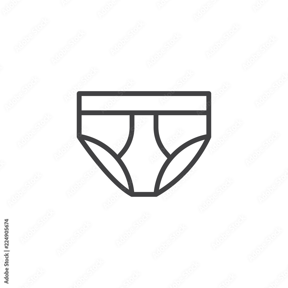 Vetor de Underwear outline icon. linear style sign for mobile concept and  web design. trunks simple line vector icon. Symbol, logo illustration.  Pixel perfect vector graphics do Stock