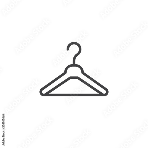 Hanger outline icon. linear style sign for mobile concept and web design. Clothes hanger line vector icon. Symbol, logo illustration. Pixel perfect vector graphics