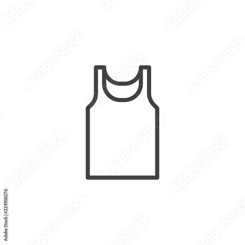 Sleeveless shirt outline icon. linear style sign for mobile concept and web design. Tank top simple line vector icon. Symbol, logo illustration. Pixel perfect vector graphics