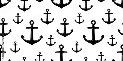 Anchor Seamless Pattern pirate vector helm boat nautical maritime tropical tile background scarf isolated repeat wallpaper