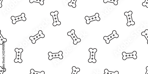 Fototapeta Naklejka Na Ścianę i Meble -  dog bone seamless pattern vector french bulldog scarf isolated food tile background repeat wallpaper illustration