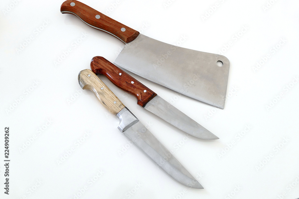 big meat and food knives on white floor
big meat and food knives on white floor