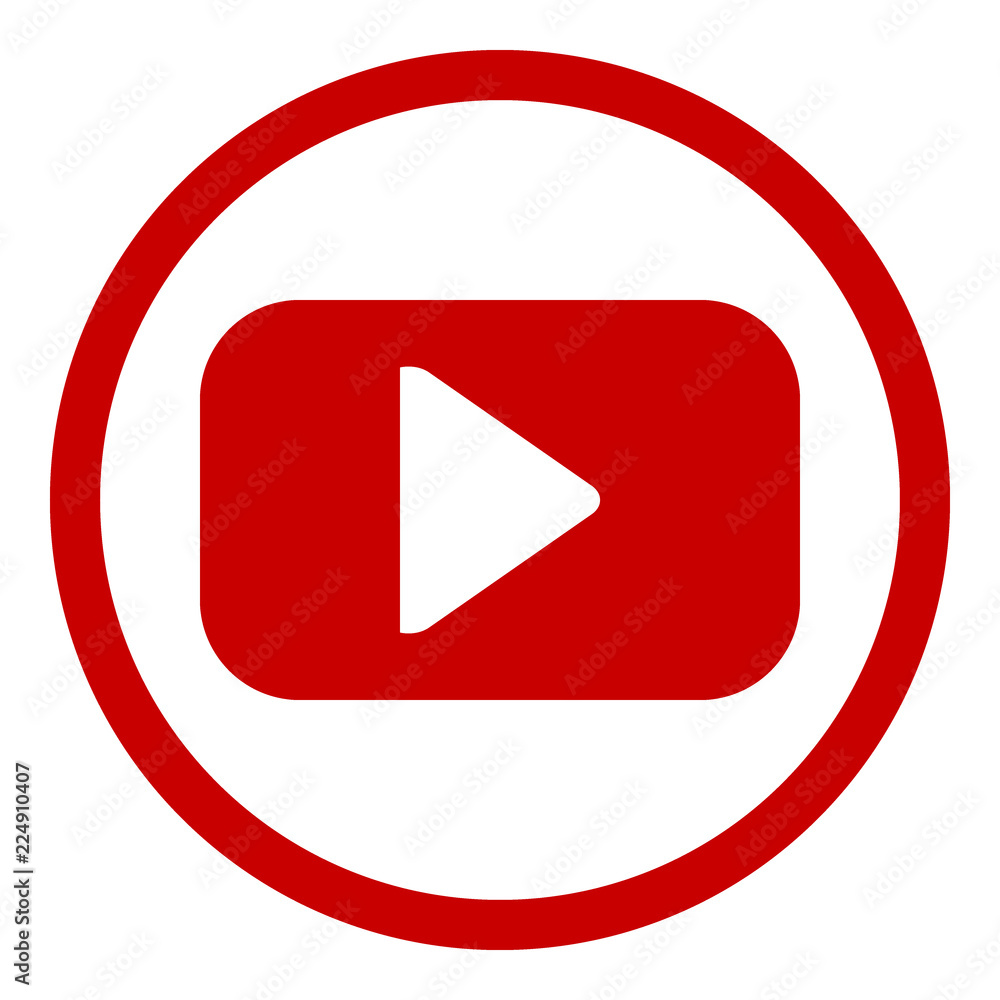 Play button on white. Play button on white.