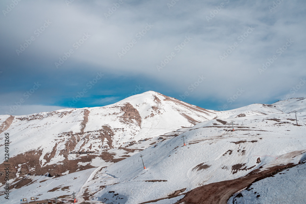 View landscape valle nevado chile santiago