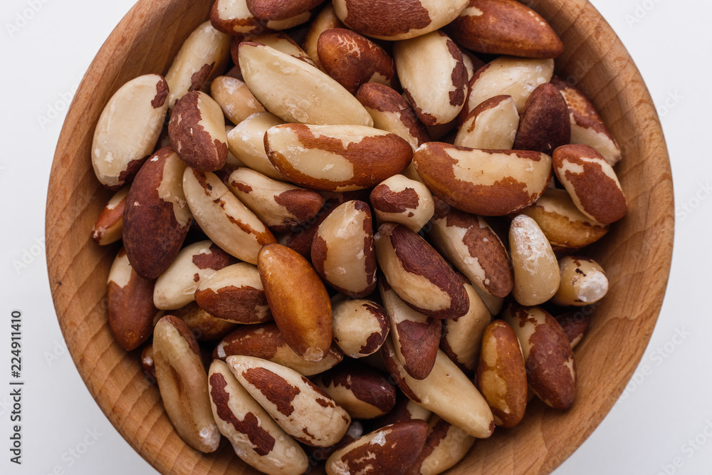 brazil nut on a white acrylic background brazil nut on a white acrylic background