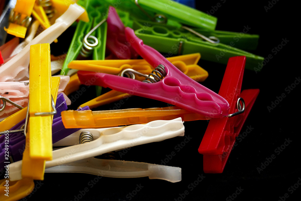 different types of laundry latches in the latch box.colored latches in the latch box,
