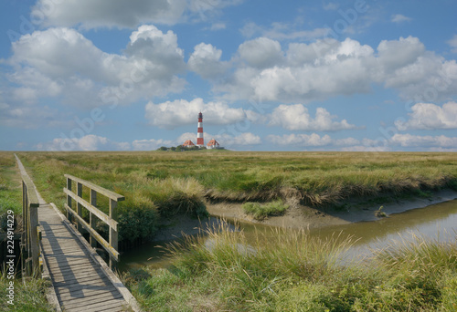 am Leuchtturm von Westerhever auf der Halbinsel Eiderstedt in Nordfriesland,Nordsee,Schleswig-Holstein,Deutschland