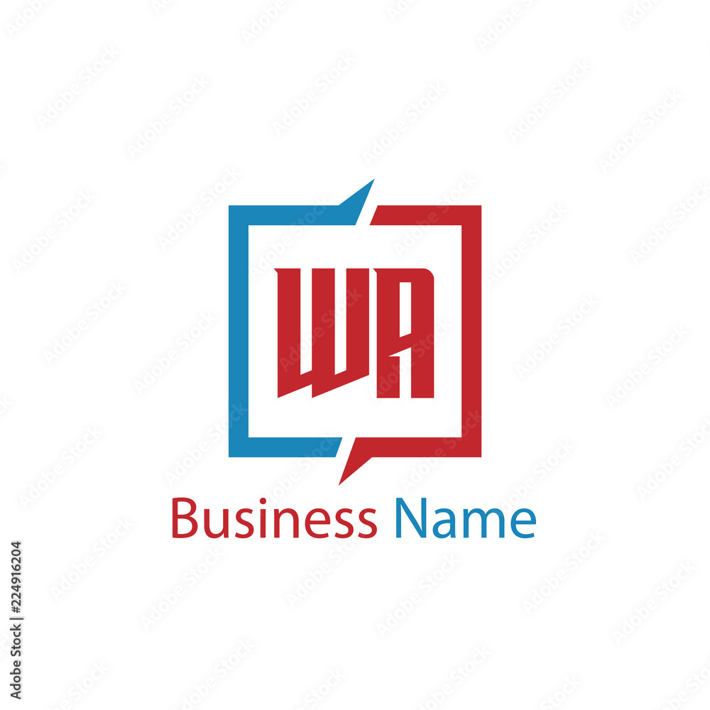 Fototapeta premium Initial Letter WA Logo Template Design