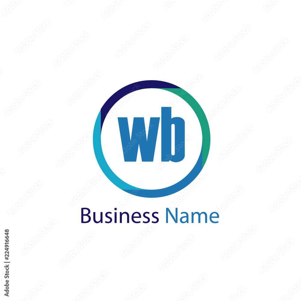 Initial Letter WB Logo Template Design