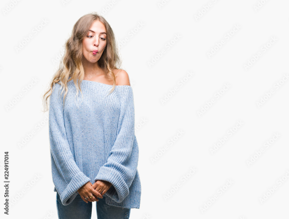 Beautiful Blond Girl In Pink Sweater Fishing Stock Photo, Picture and  Royalty Free Image. Image 12477307.