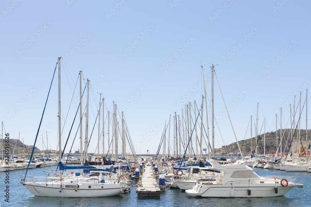 partial view of the marina of Cartagena, Murcia, Spain