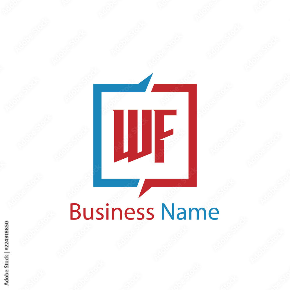 Obraz premium Initial Letter WF Logo Template Design