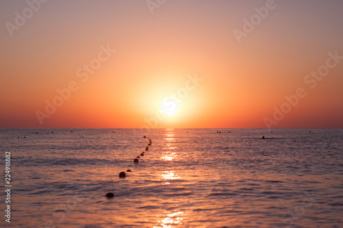 beautiful sunset on the Mediterranean coast
