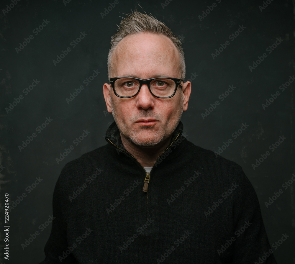 Fototapeta premium middle-aged man wearing black top