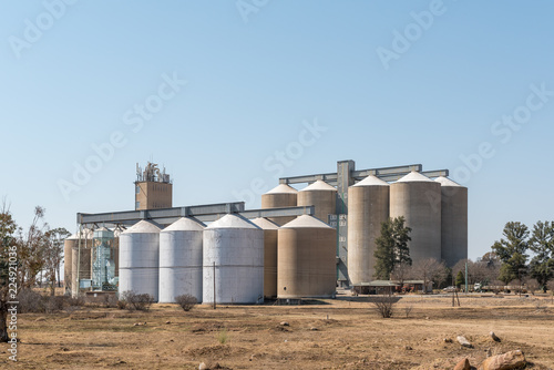 Grain silos in Vredefort in the Free State Province photo