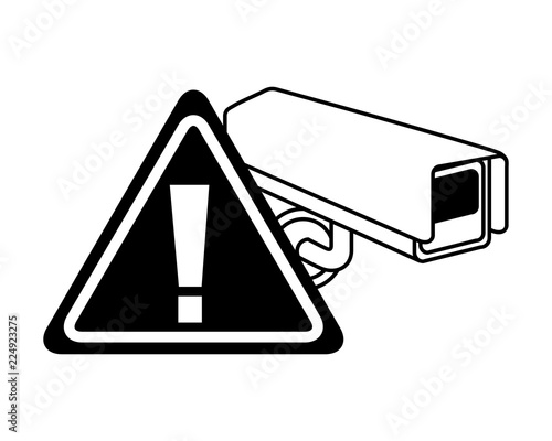 camera surveillance warning alert sign