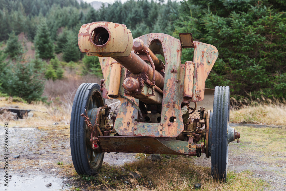 Old rusted German cannon from WWII Old rusted German cannon from WWII