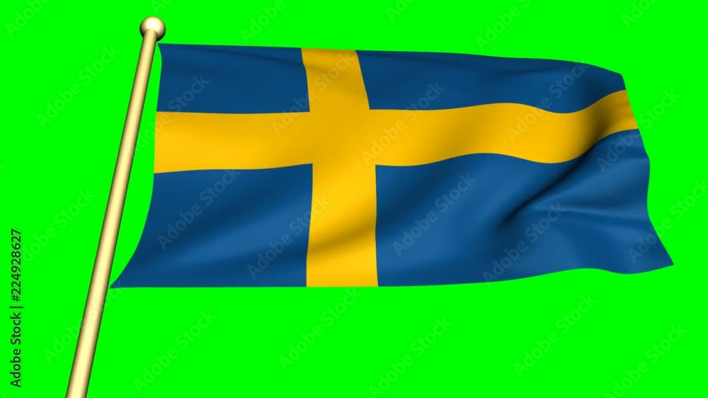 flag of sweden on green screen flag of sweden on green screen