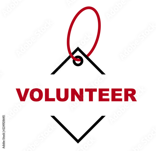 red vector banner volunteer