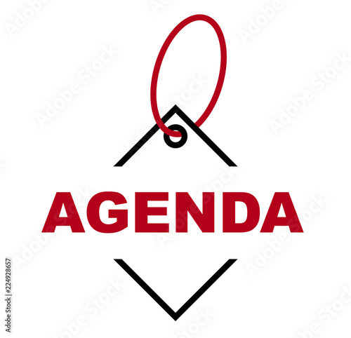 red vector banner agenda