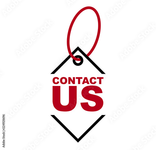 red vector banner contact us