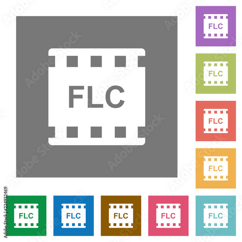 FLC movie format square flat icons photo