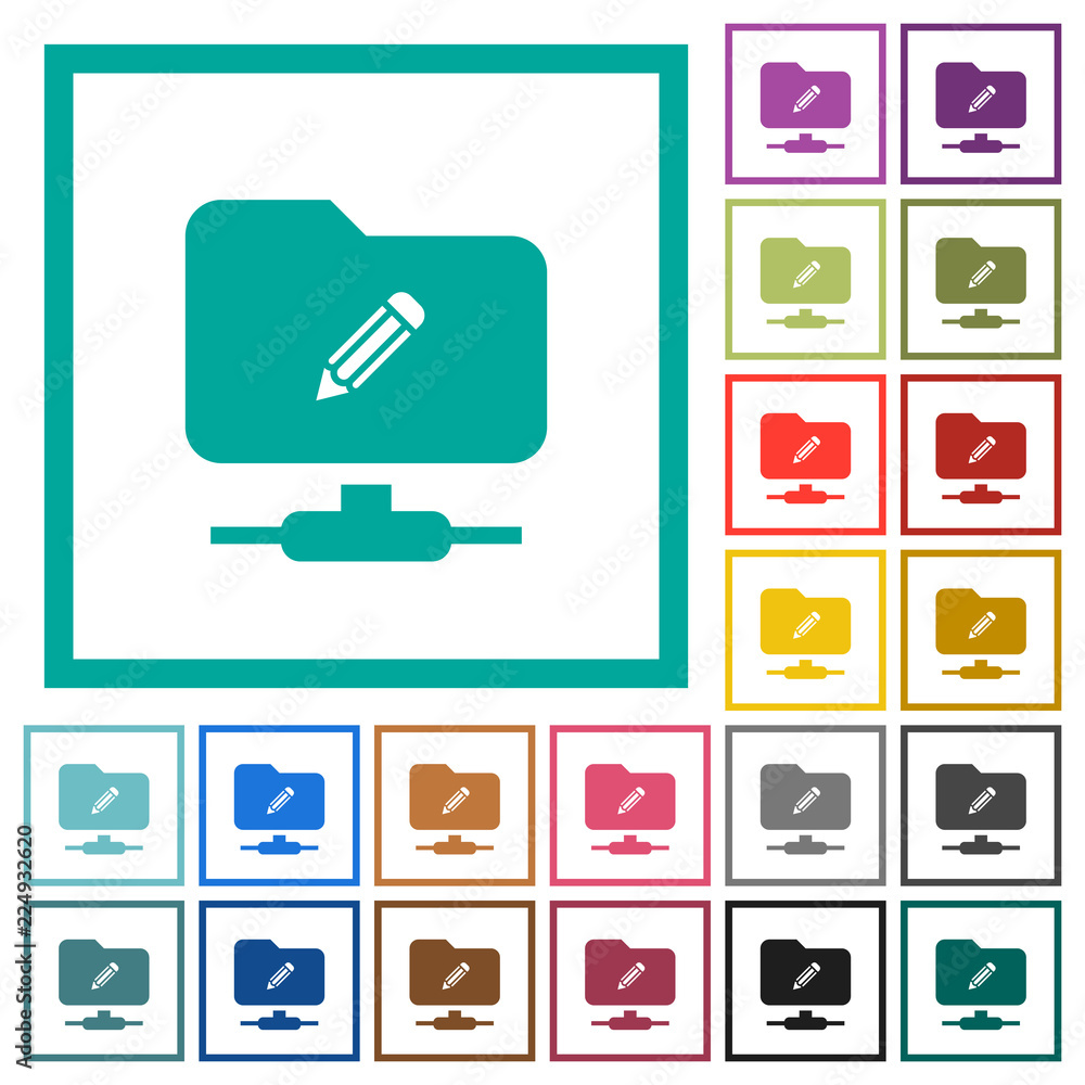 Fototapeta premium FTP edit flat color icons with quadrant frames