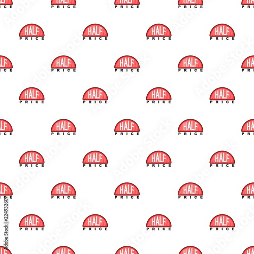 Label half price pattern. Cartoon illustration of label half price vector pattern for web