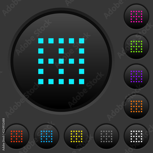 No borders dark push buttons with color icons