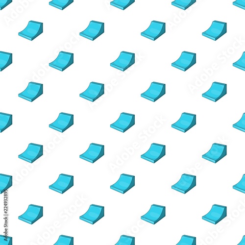 Springboard for snowboarding pattern. Cartoon illustration of springboard for snowboarding vector pattern for web