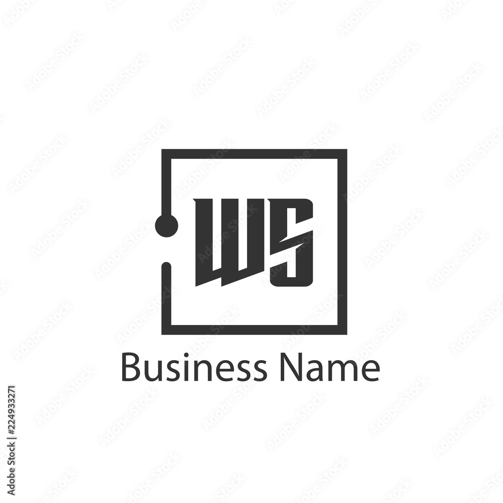 Initial Letter WS Logo Template Design