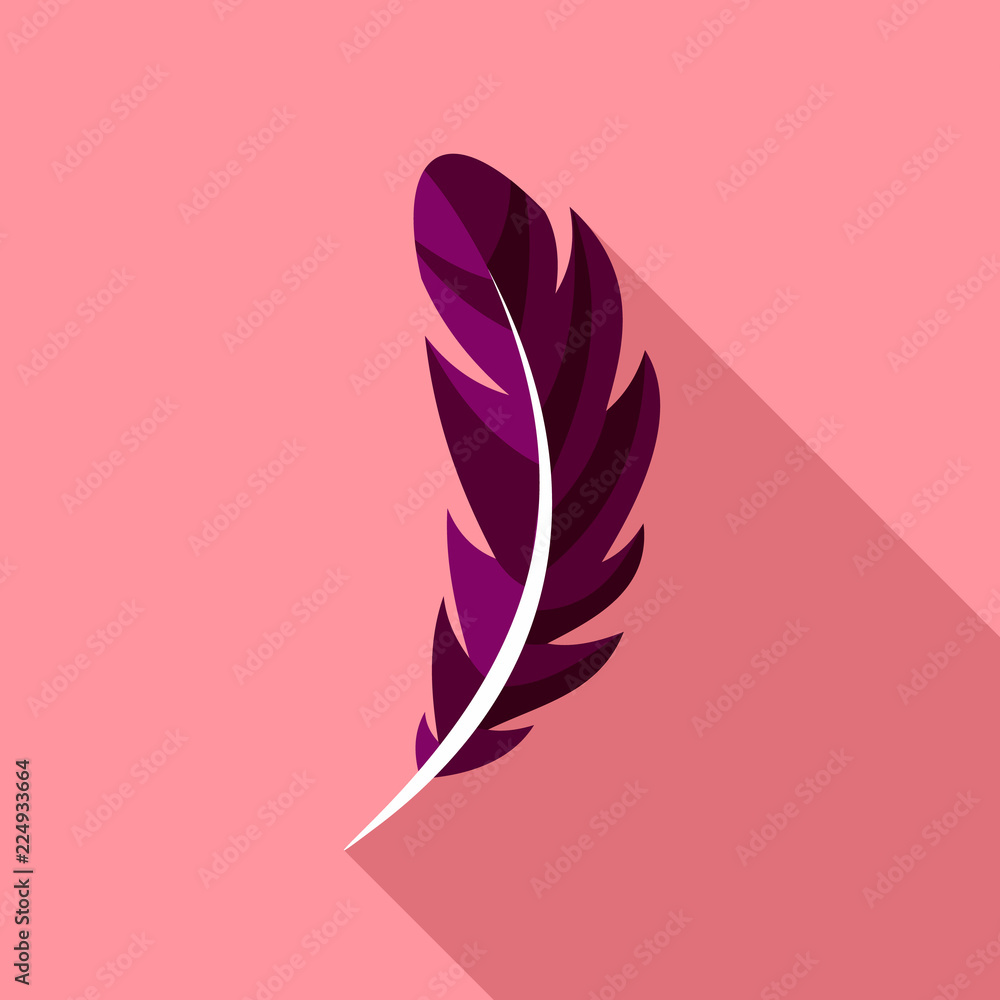Pen feather icon. Flat illustration of pen feather vector icon for web design
