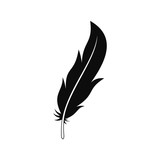 Feather icon. Simple illustration of feather vector icon for web design isolated on white background