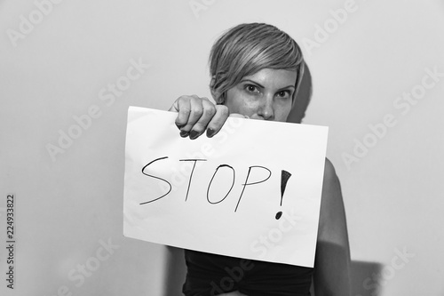 woman for stoping the violence photo