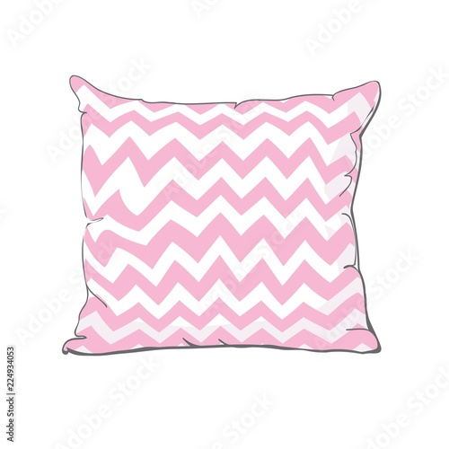 Vector cartoon decorative pillows. Hand drawn set of decorative pillows. Doodle illustration