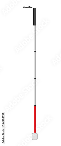 Telescopic cane icon. Realistic illustration of telescopic cane vector icon for web design isolated on white background