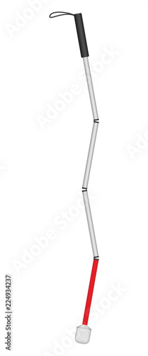 White cane stick icon. Realistic illustration of white cane stick vector icon for web design isolated on white background