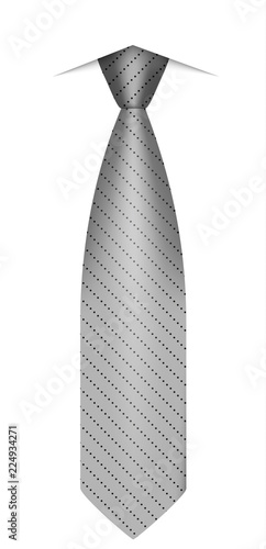 Grey tie icon. Realistic illustration of grey tie vector icon for web design isolated on white background