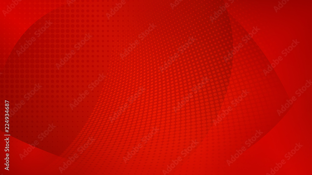 Abstract background of curved surfaces and halftone dots in red colors Abstract background of curved surfaces and halftone dots in red colors