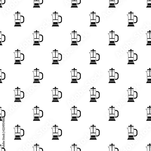 French press coffee maker pattern. Simple illustration of french press coffee maker vector pattern for web design