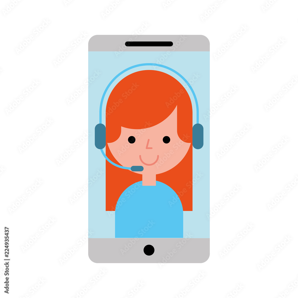 operator girl smartphone online shopping operator girl smartphone online shopping