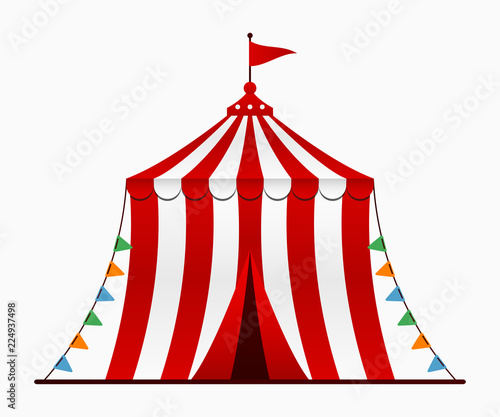 Circus tent. Circus arena with a dome in cartoon style. Vector illustration.