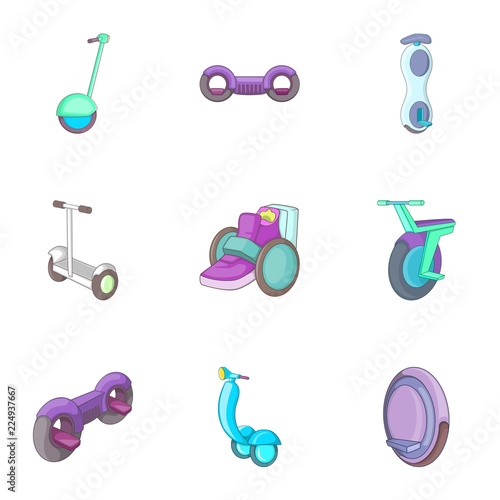 Giroboard icons set. Cartoon illustration of 9 giroboard vector icons for web