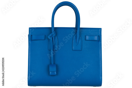 Bag on white background. Women's Italian branded designer bag isolated.