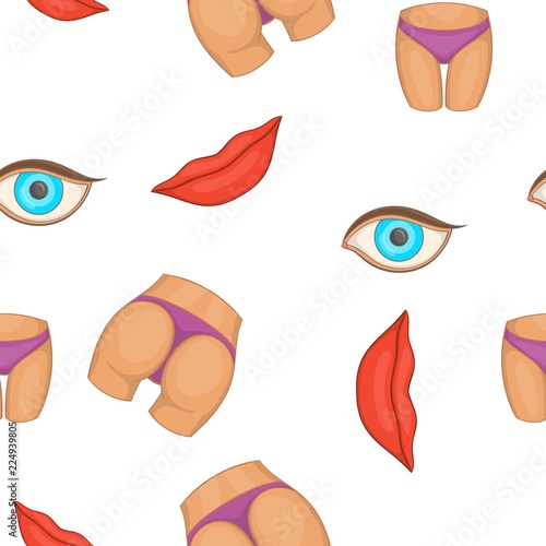 Body parts pattern. Cartoon illustration of body parts vector pattern for web