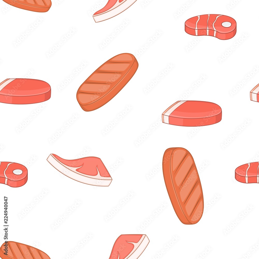 Steak pattern. Cartoon illustration of steak vector pattern for web
